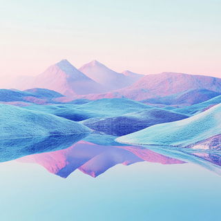 Pastel Dovetailery style, Midjourney V6.1: realistic landscape photograph of quiet dawn