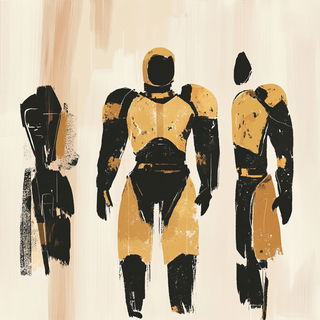 Wild Hunt Cinecollage style, Midjourney V6.1: concept art character design of retropunk steam knight
