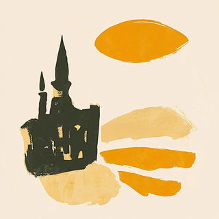 Wild Hunt Cinecollage style, Midjourney V6.1: bold minimalist logo design for Istanbul city municipal services