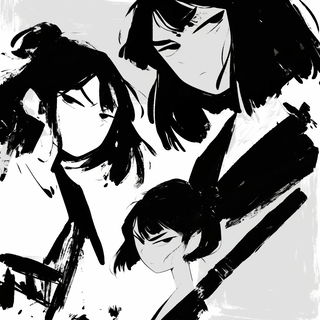 Wild Hunt Cinecollage style, Midjourney V6.1: black-and-white manga comic strip