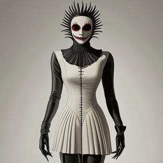 Cathedral Cascadeism style, Midjourney V6.1: haute-couture fashion outfit