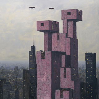 Macaron Pagodapunk style, Midjourney V6.1: megacity with futuristic bioarchitecture