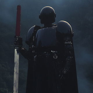 Whale Signal style, Midjourney V6.1: concept art character design of retropunk steam knight