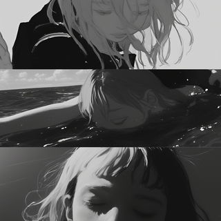 Whale Signal style, Midjourney V6.1: black-and-white manga comic strip