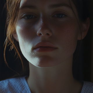 Whale Signal style, Midjourney V6.1: photographic portrait of female protagonist