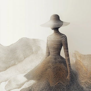 Topiarchroma style, Midjourney V6.1: haute-couture fashion outfit