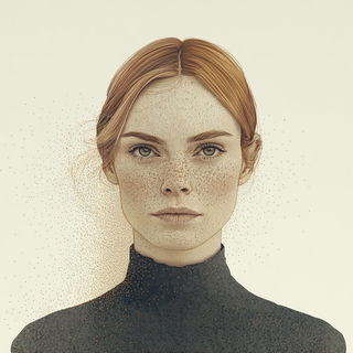 Topiarchroma style, Midjourney V6.1: photographic portrait of female protagonist