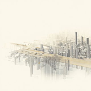 Topiarchroma style, Midjourney V6.1: technical infrastructure blueprint schematics