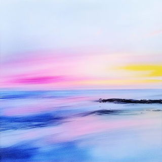 Chromalithocopy style, Midjourney V6.1: realistic landscape photograph of quiet dawn