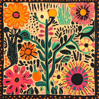 Firewater Plate style, Midjourney V6.1: traditional folk art