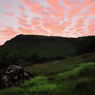 Firewater Plate style, Midjourney V6.1: realistic landscape photograph of quiet dawn