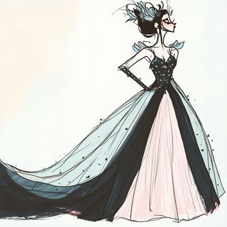 Gravure Megalithics style, Midjourney V6.1: haute-couture fashion outfit