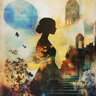 Marbleflux style, Midjourney V6.1: retro fairy-tale illustration