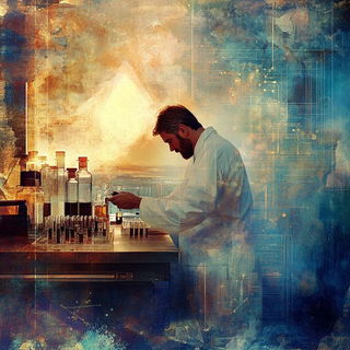 Marbleflux style, Midjourney V6.1: editorial illustration for popular scientific magazine cover