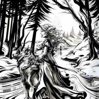 Threshold Mile style, Midjourney V6.1: retro fairy-tale illustration