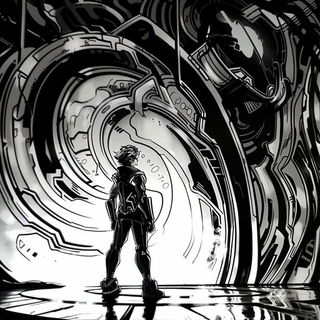 Threshold Mile style, Midjourney V6.1: cinematic shot from sci-fi movie