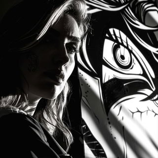 Threshold Mile style, Midjourney V6.1: photographic portrait of female protagonist