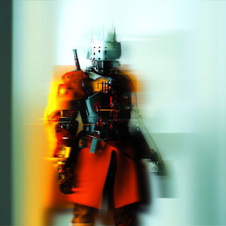 Mechanofable style, Midjourney V6.1: concept art character design of retropunk steam knight