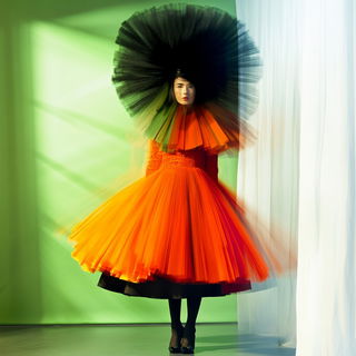 Mechanofable style, Midjourney V6.1: haute-couture fashion outfit
