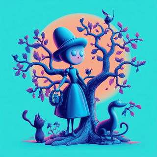 Crimsonscrape style, Midjourney V6.1: retro fairy-tale illustration