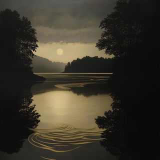 Starhusk Migration style, Midjourney V6.1: realistic landscape photograph of quiet dawn