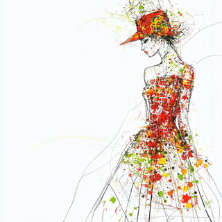 Orbital Garden style, Midjourney V6.1: haute-couture fashion outfit