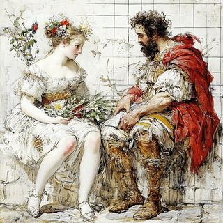 Orbital Garden style, Midjourney V6.1: classical 18th-century oil painting