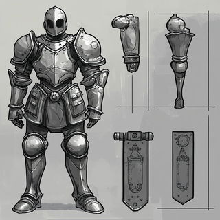 Pagodacrimson style, Midjourney V6.1: concept art character design of retropunk steam knight