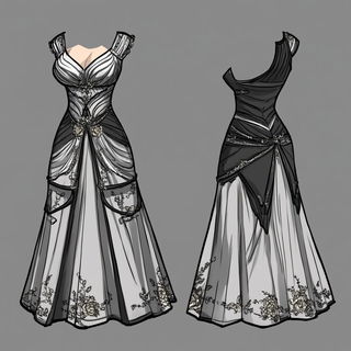 Pagodacrimson style, Midjourney V6.1: haute-couture fashion outfit