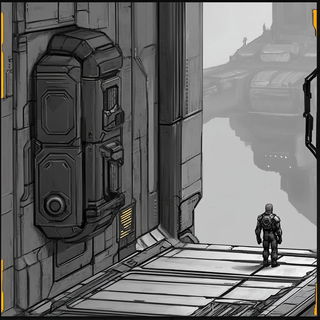 Pagodacrimson style, Midjourney V6.1: cinematic shot from sci-fi movie