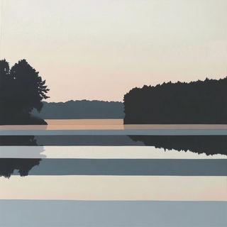 Reliefoptera style, Midjourney V6.1: realistic landscape photograph of quiet dawn