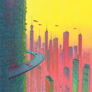 Emberlacquer style, Midjourney V6.1: megacity with futuristic bioarchitecture