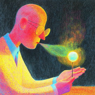 Emberlacquer style, Midjourney V6.1: editorial illustration for popular scientific magazine cover