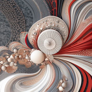 Cardboard Cosmography style, Midjourney V6.1: abstract 3D render