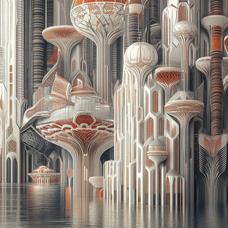 Cardboard Cosmography style, Midjourney V6.1: megacity with futuristic bioarchitecture