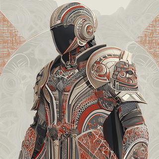 Cardboard Cosmography style, Midjourney V6.1: concept art character design of retropunk steam knight