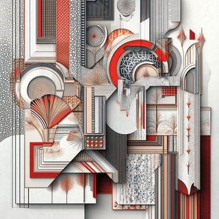 Cardboard Cosmography style, Midjourney V6.1: typographic composition with large letters