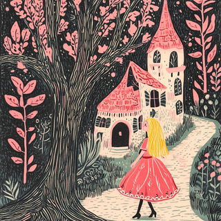 Chiaroflora style, Midjourney V6.1: retro fairy-tale illustration
