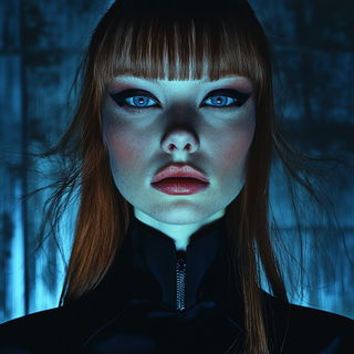 Botanotigerism style, Midjourney V6.1: photographic portrait of female protagonist