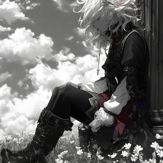 Cloudmass Ink Flock style, Midjourney V6.1: black-and-white manga comic strip