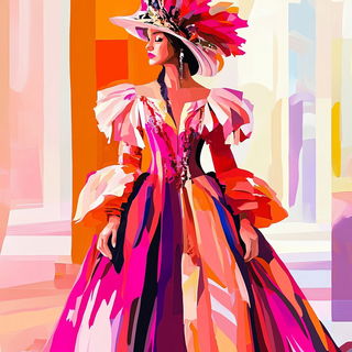 Washpuppet Narratives style, Midjourney V6.1: haute-couture fashion outfit