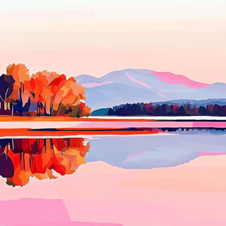 Washpuppet Narratives style, Midjourney V6.1: realistic landscape photograph of quiet dawn