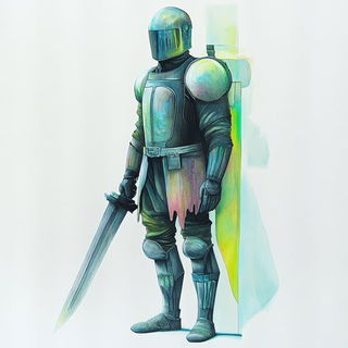 Blackpine Signwrights style, Midjourney V6.1: concept art character design of retropunk steam knight