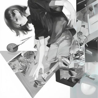 Blackpine Signwrights style, Midjourney V6.1: black-and-white manga comic strip