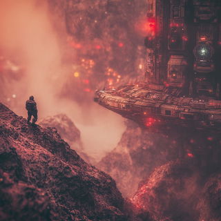 Gogglegrin style, Midjourney V6.1: cinematic shot from sci-fi movie