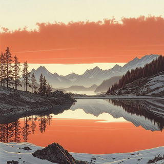 Chasmstorybook style, Midjourney V6.1: realistic landscape photograph of quiet dawn