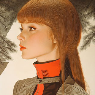 Chasmstorybook style, Midjourney V6.1: photographic portrait of female protagonist