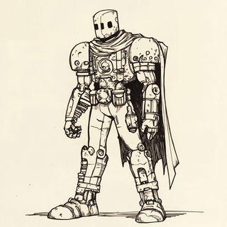 Lampblack Viscera style, Midjourney V6.1: concept art character design of retropunk steam knight