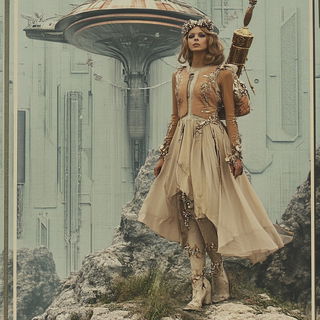 Vaporcut Radiance style, Midjourney V6.1: retro fairy-tale illustration