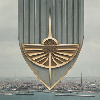 Vaporcut Radiance style, Midjourney V6.1: bold minimalist logo design for Istanbul city municipal services